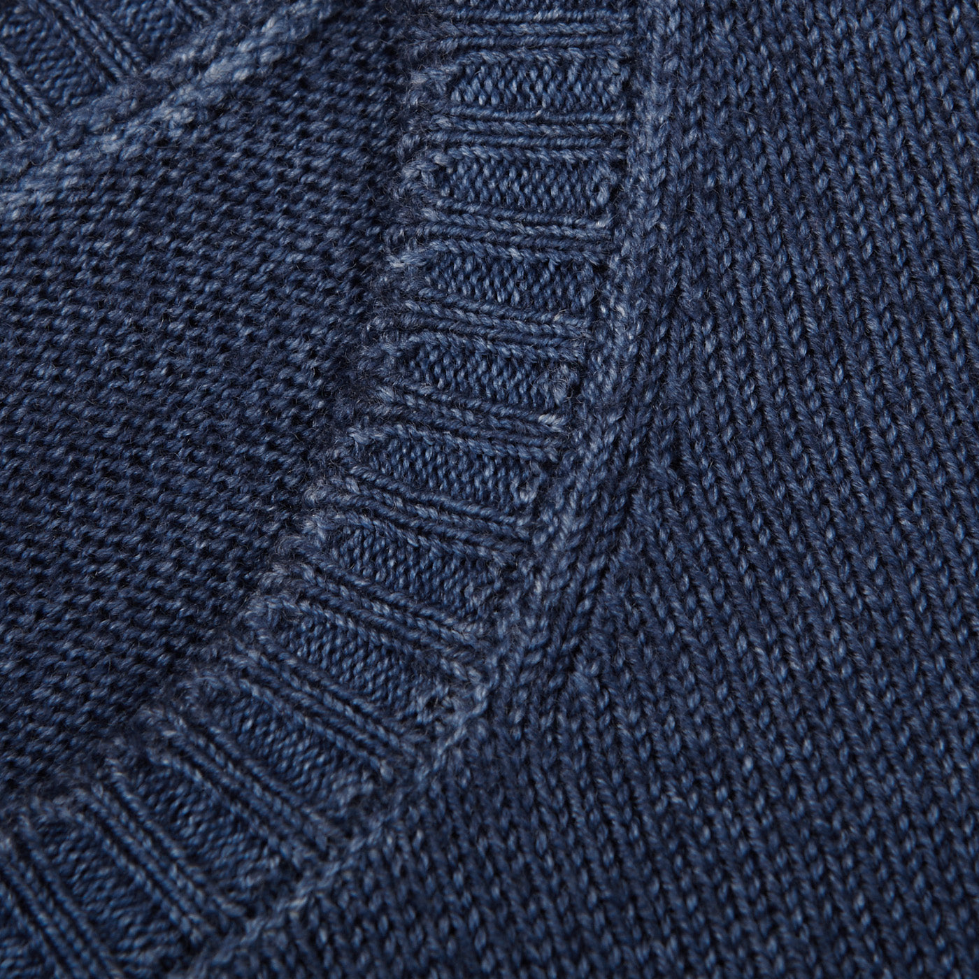 Gran Sasso Indigo Blue Vintage Wool Crewneck Sweater Brim