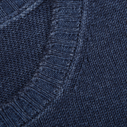 Gran Sasso Indigo Blue Vintage Wool Crewneck Sweater Brim