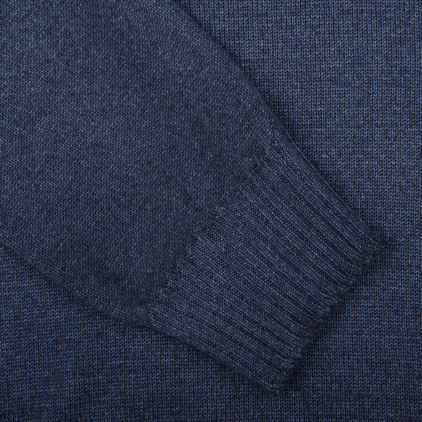 Gran Sasso Indigo Blue Vintage Wool Crewneck Sweater Cuff
