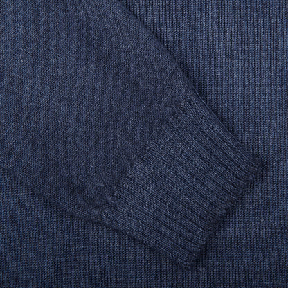 Gran Sasso Indigo Blue Vintage Wool Crewneck Sweater Cuff