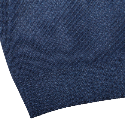 Gran Sasso Indigo Blue Vintage Wool Crewneck Sweater Edge