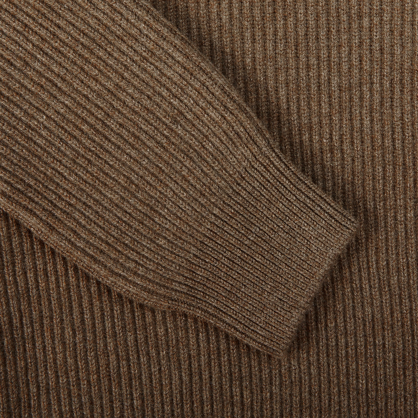 Gran Sasso Light Brown Cashmere Mock Neck Sweater Cuff
