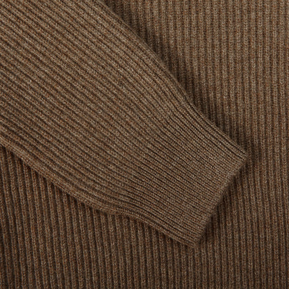 Gran Sasso Light Brown Cashmere Mock Neck Sweater Cuff