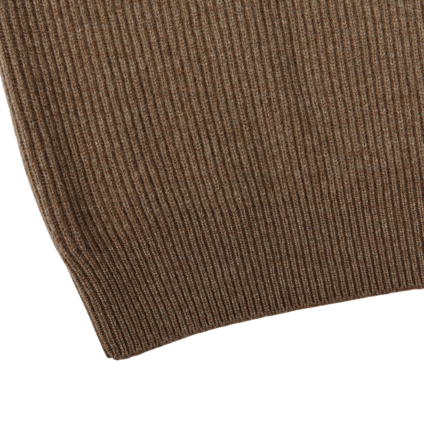Gran Sasso Light Brown Cashmere Mock Neck Sweater Edge