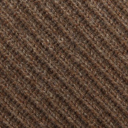 Gran Sasso Light Brown Cashmere Mock Neck Sweater Fabric