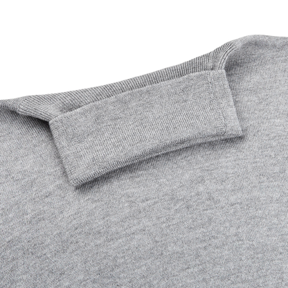 Gran Sasso Light Grey Extra Fine Merino Roll Neck Collar