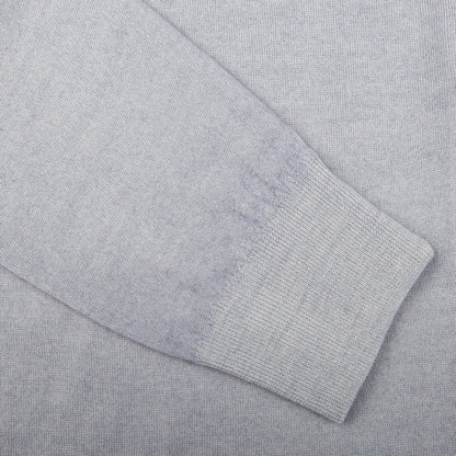 Gran Sasso Light Grey Vintage Merino Wool Zip Cardigan Cuff