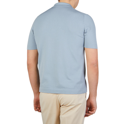 Gran Sasso Mint Green Fresh Cotton Bowling Shirt Back