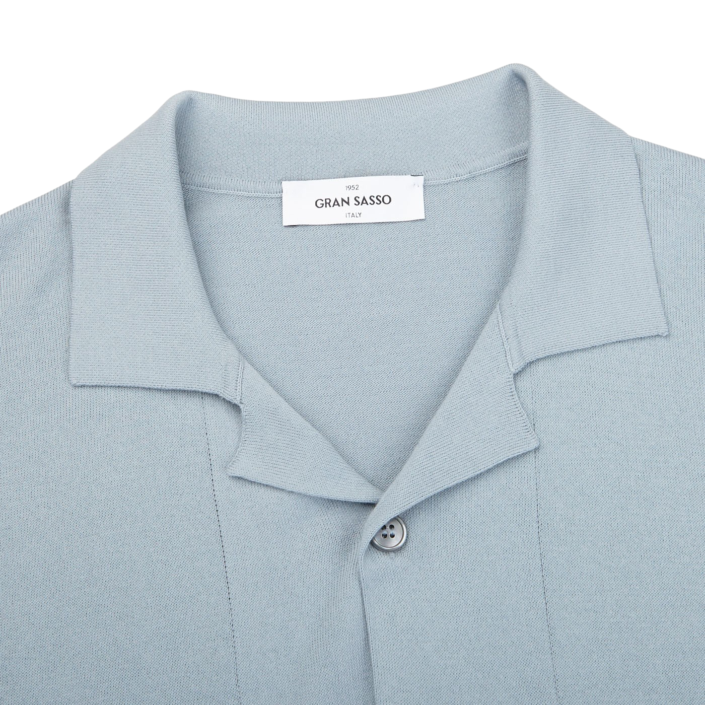 Gran Sasso Mint Green Fresh Cotton Bowling Shirt Collar