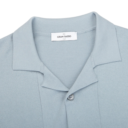Gran Sasso Mint Green Fresh Cotton Bowling Shirt Collar