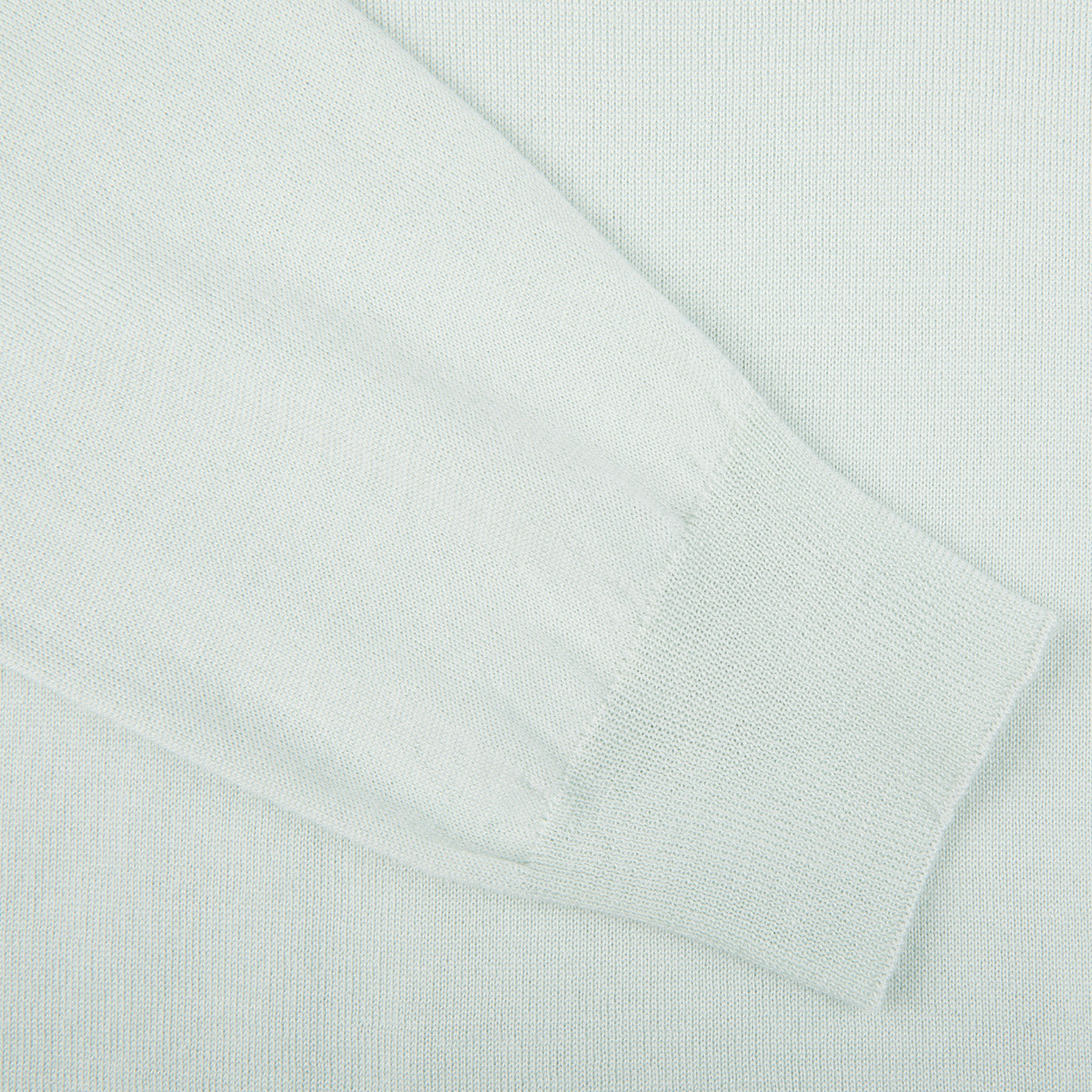 Gran Sasso Mint Wool Silk Crew Neck Sweater Cuff
