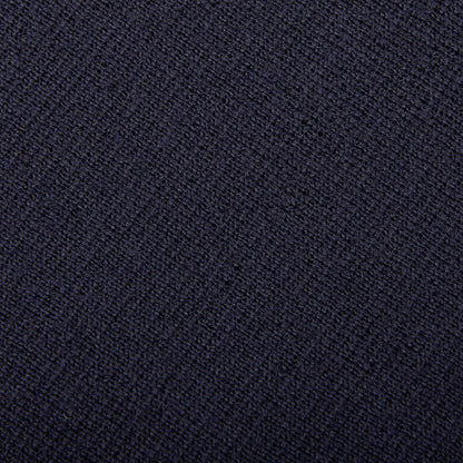 A close up image of a dark blue Gran Sasso-coated background featuring the Navy Blue Rain Wool Knitted Jacket.