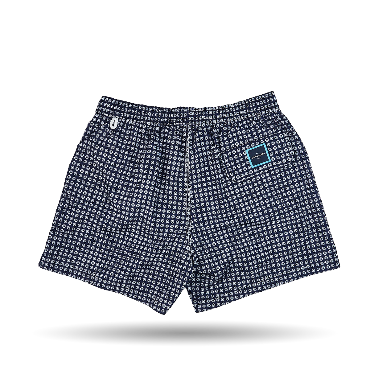 Gran Sasso Navy Flower Printed Recycled Microfiber Swimshorts Back