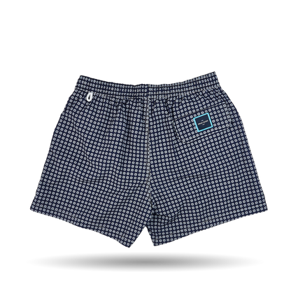 Gran Sasso Navy Flower Printed Recycled Microfiber Swimshorts Back