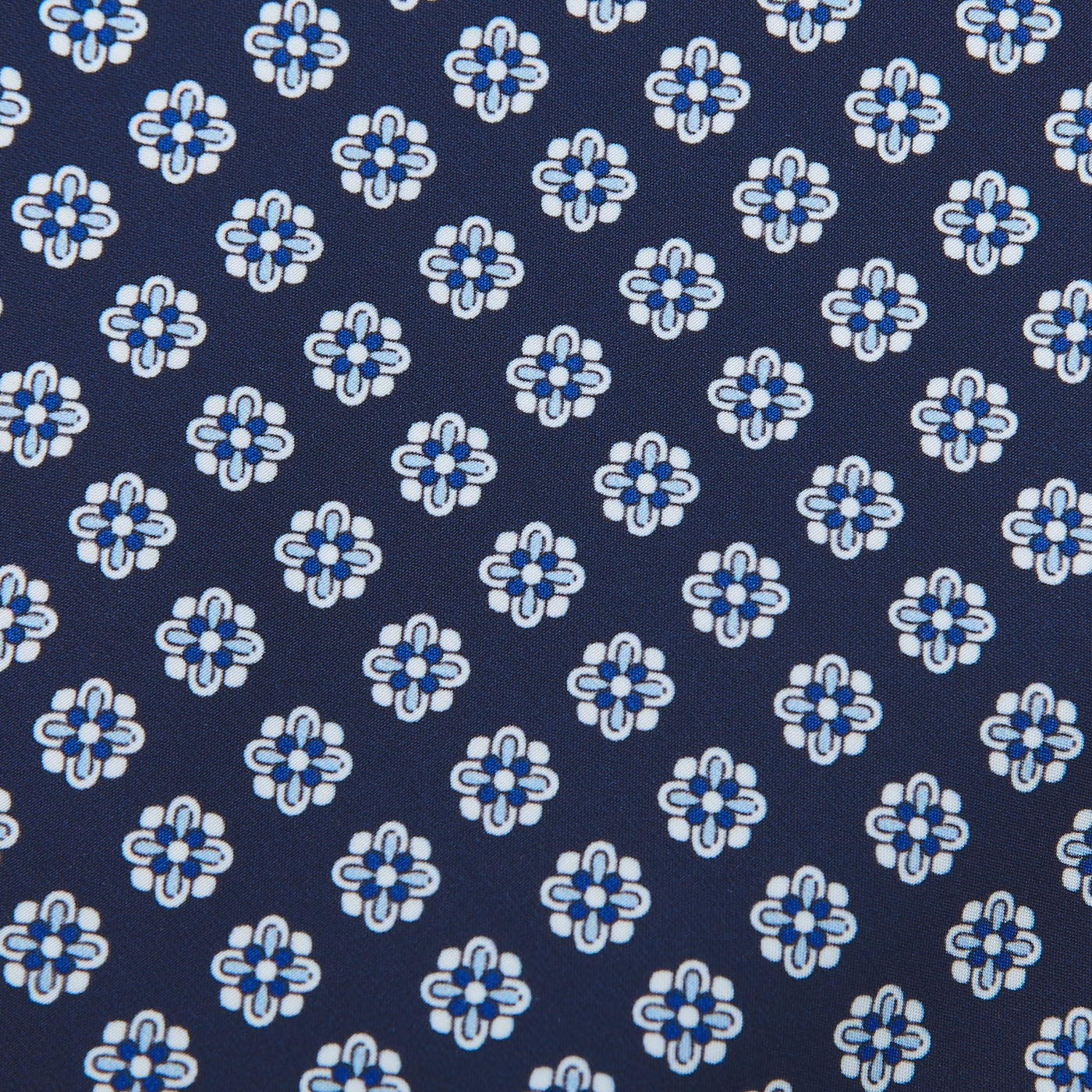 Gran Sasso Navy Flower Printed Recycled Microfiber Swimshorts Fabric