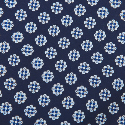 Gran Sasso Navy Flower Printed Recycled Microfiber Swimshorts Fabric