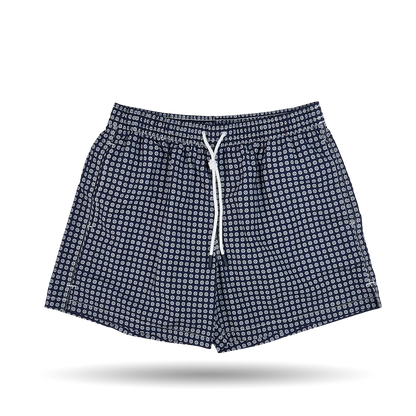 Gran Sasso Navy Flower Printed Recycled Microfiber Swimshorts Front