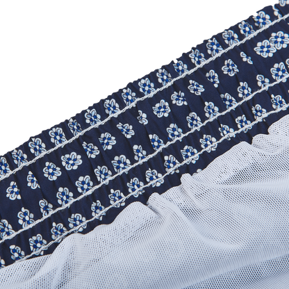 Gran Sasso Navy Flower Printed Recycled Microfiber Swimshorts Inside