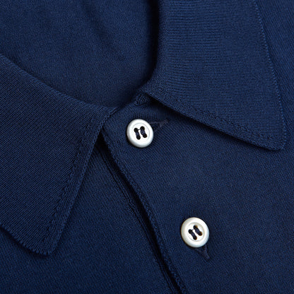 Gran Sasso Royal Blue Fresh Cotton Polo Shirt Button