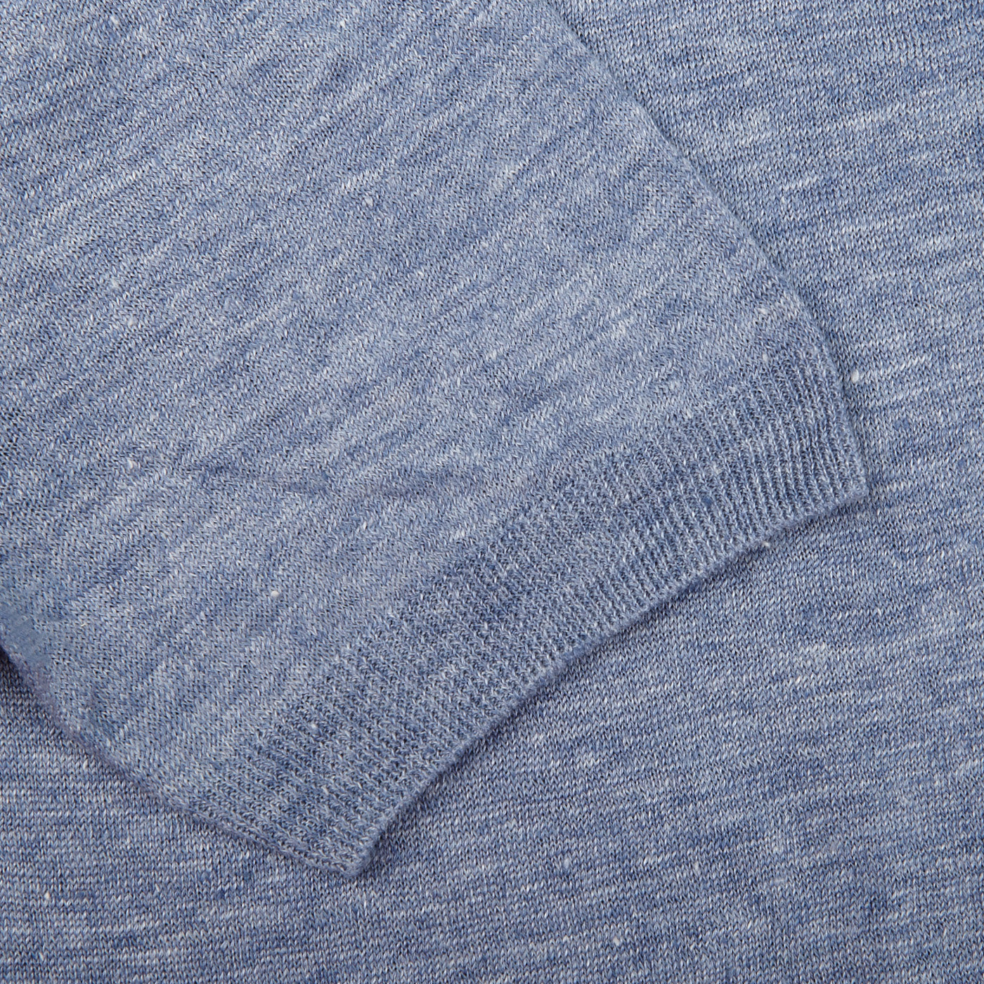 Gran Sasso Sky Blue Melange Linen T-shirt Cuff