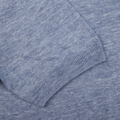 Gran Sasso Sky Blue Melange Linen T-shirt Cuff