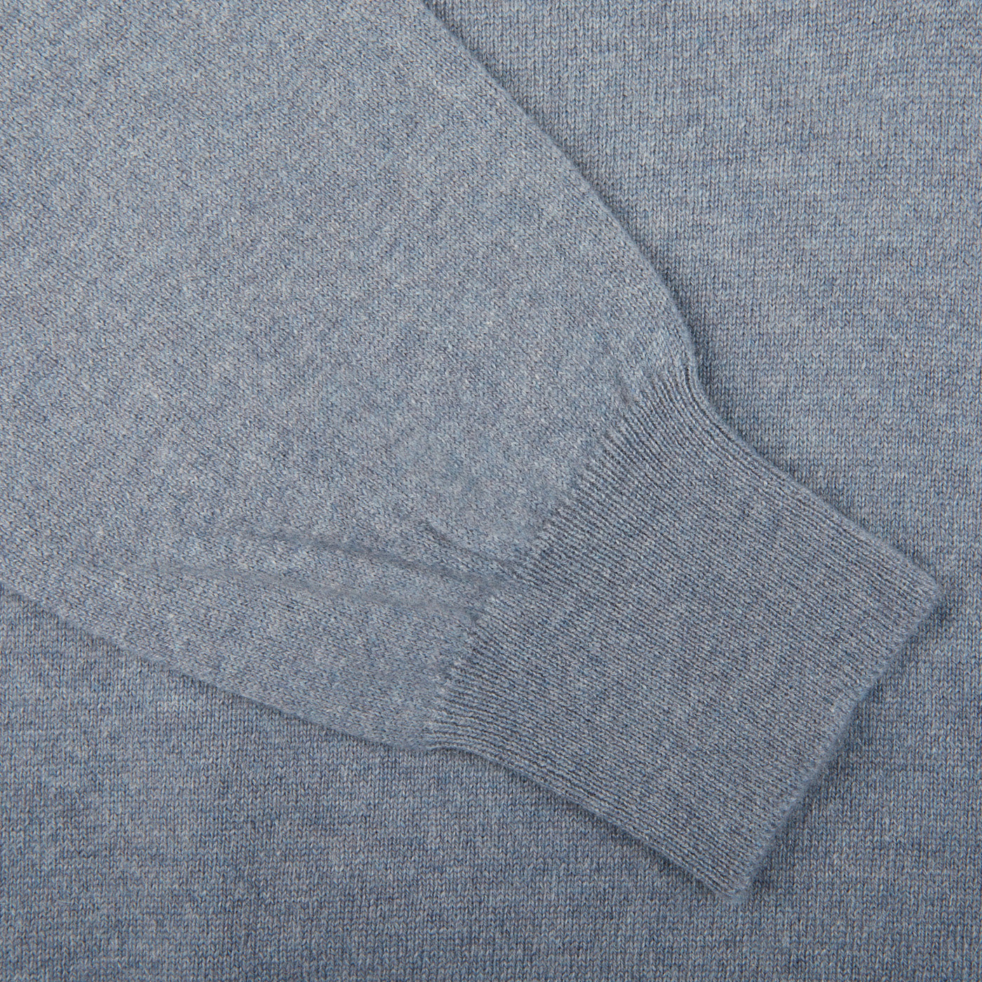 Gran Sasso Steel Blue Cashmere 1:4 Zip Sweater Cuff