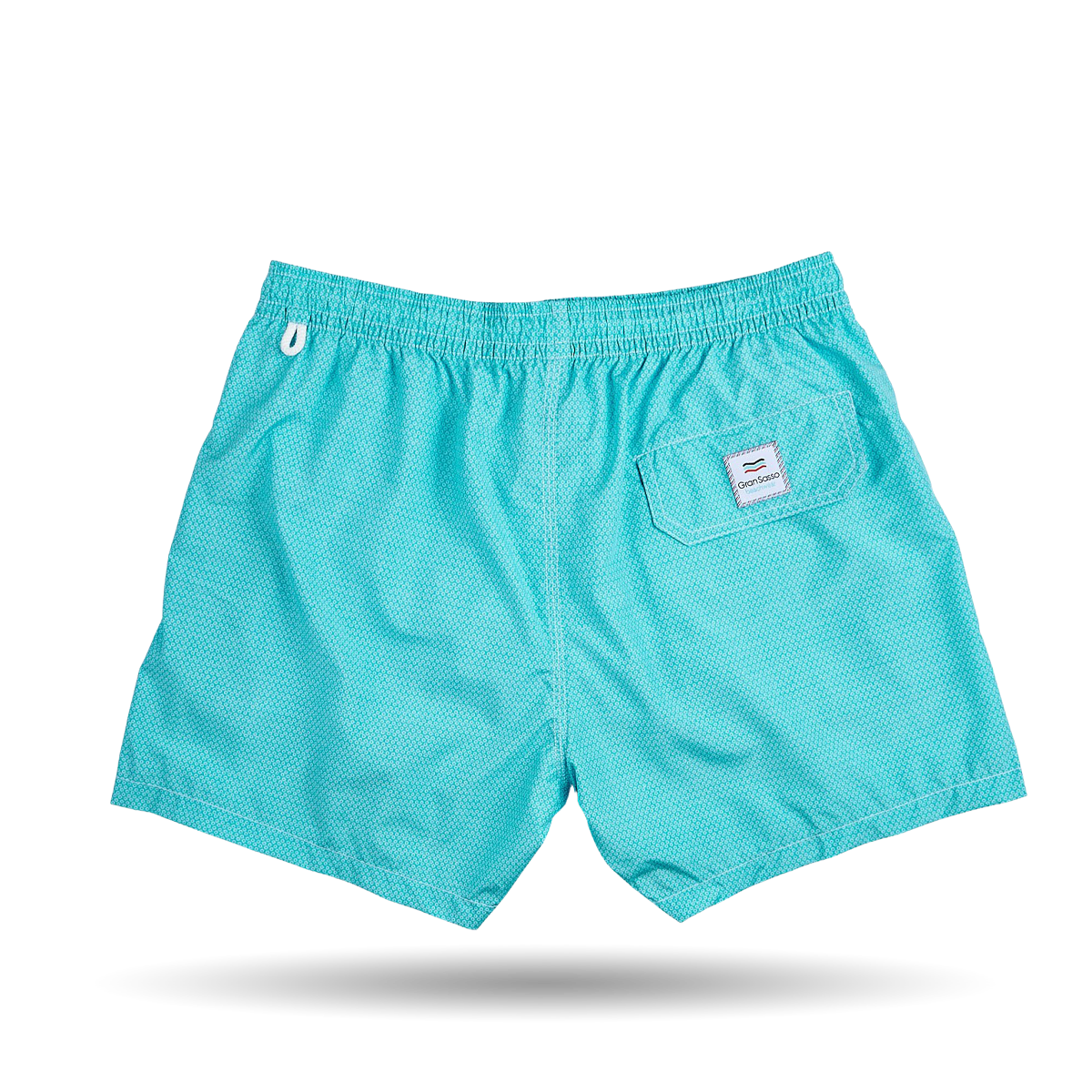 Gran Sasso Turquoise Printed Recycled Microfiber Swimshorts Back