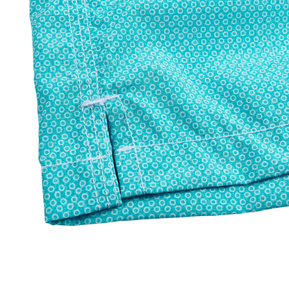 Gran Sasso Turquoise Printed Recycled Microfiber Swimshorts Cuff