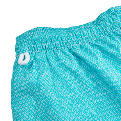 Gran Sasso Turquoise Printed Recycled Microfiber Swimshorts Edge