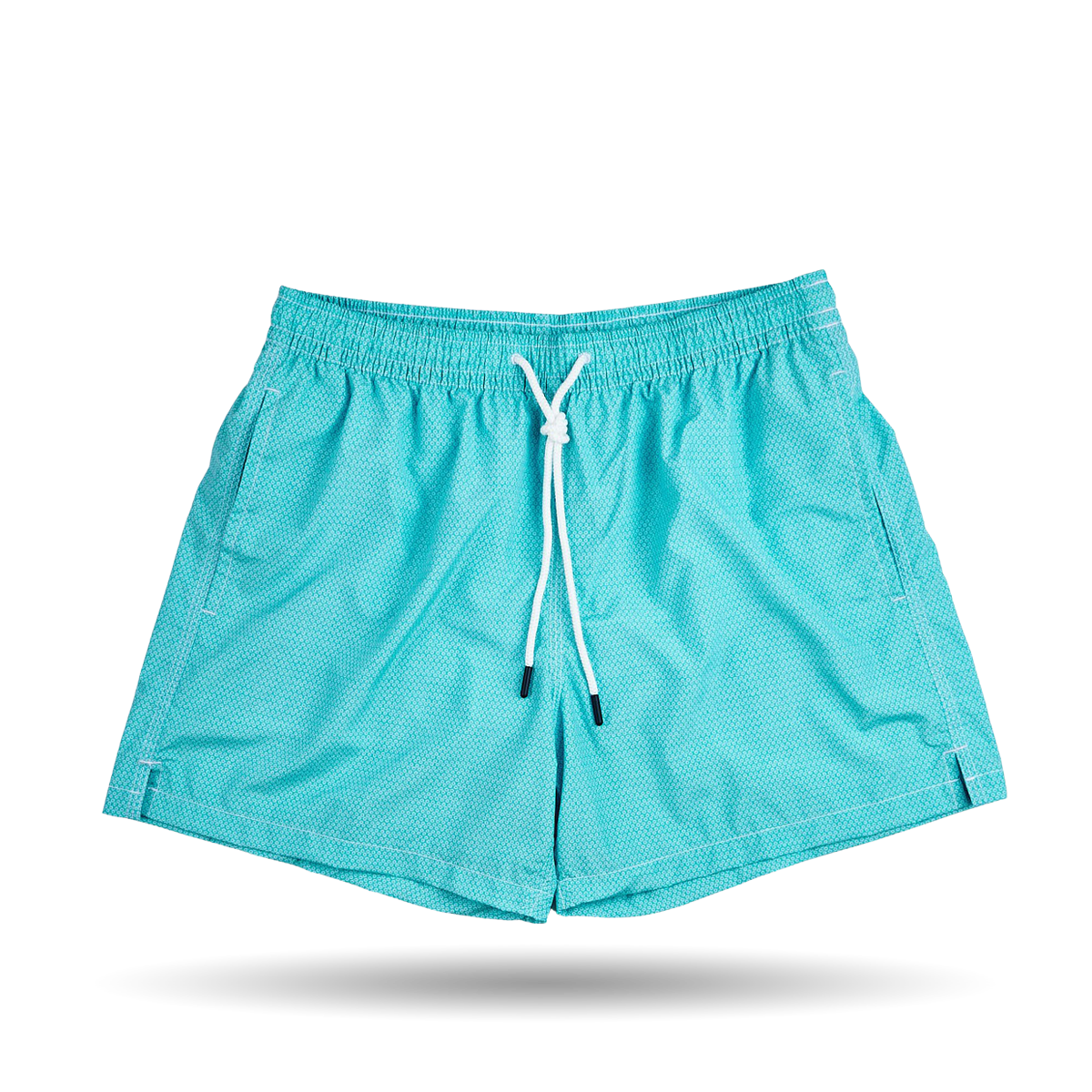 Gran Sasso Turquoise Printed Recycled Microfiber Swimshorts Front