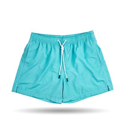 Gran Sasso Turquoise Printed Recycled Microfiber Swimshorts Front