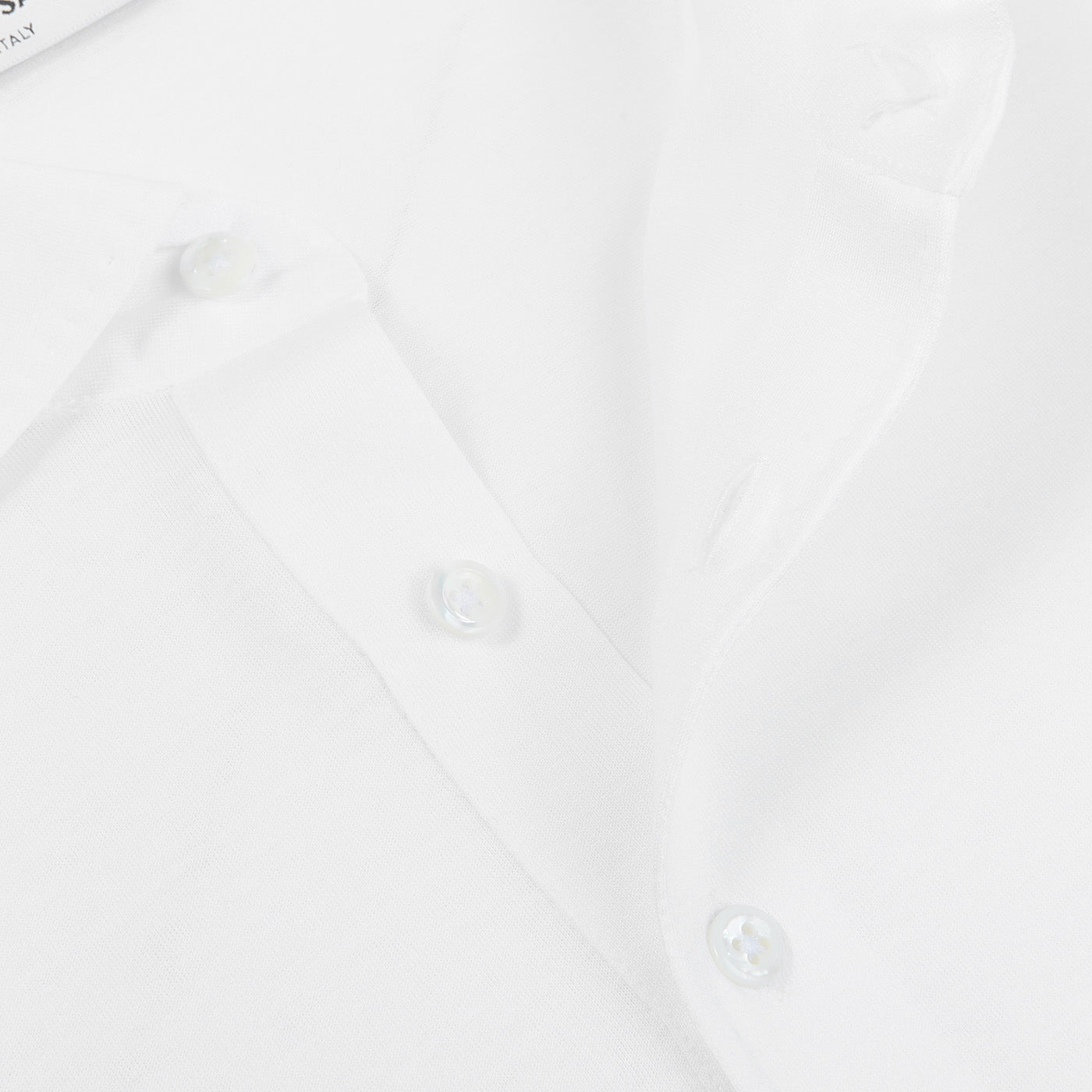 Gran Sasso White Cotton Filo Scozia Polo Shirt Open