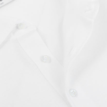Gran Sasso White Cotton Filo Scozia Polo Shirt Open