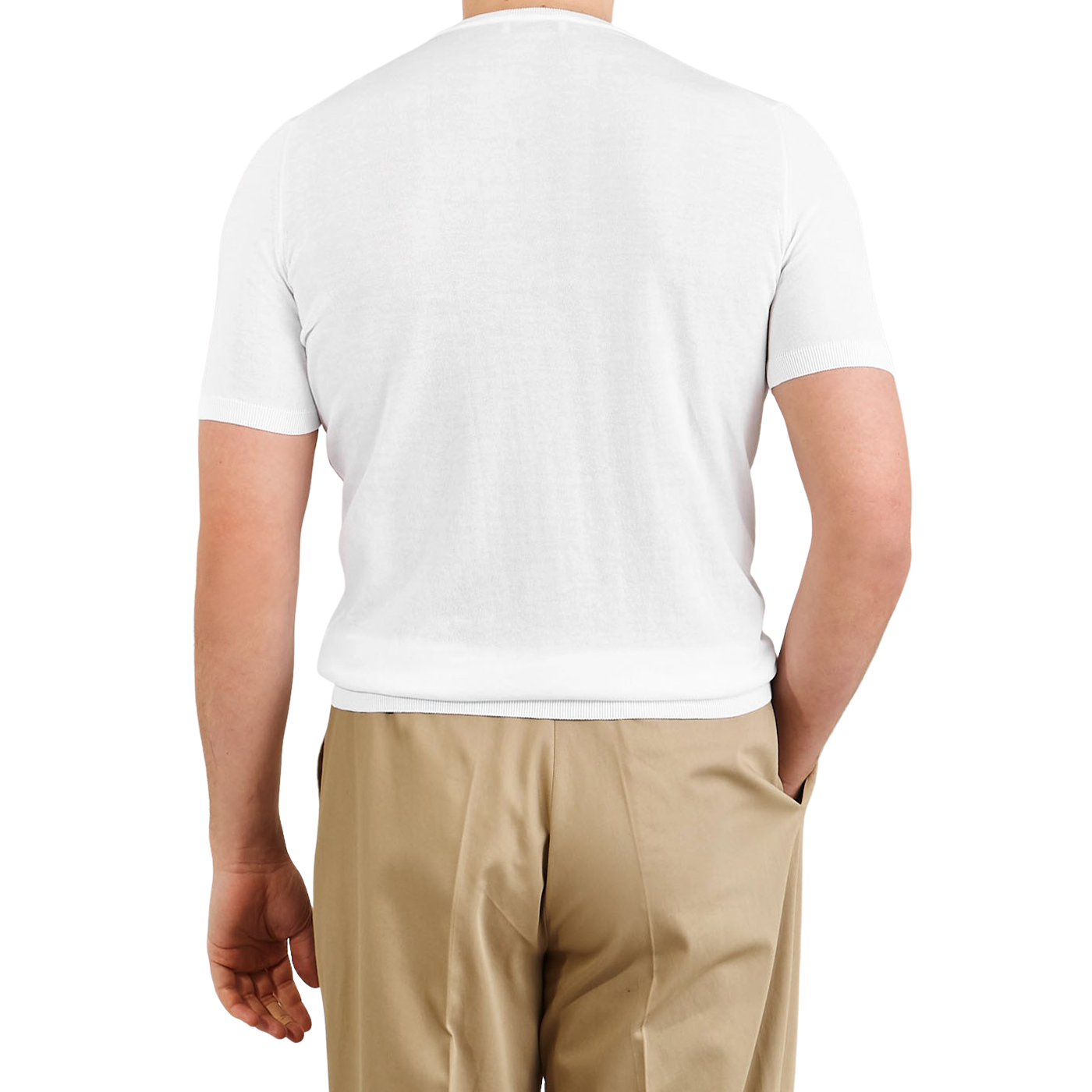 Gran Sasso White Organic Cotton T-Shirt Back kopiera