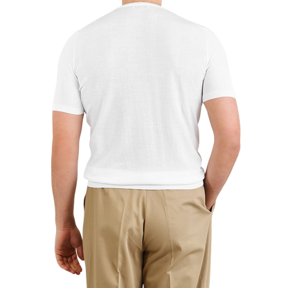 Gran Sasso White Organic Cotton T-Shirt Back kopiera