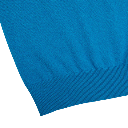 A sustainable Gran Sasso Hot Blue Cashmere 1/4 Zip Sweater.