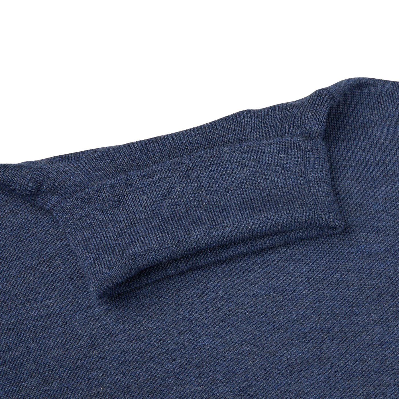 A Mid Blue Extra Fine Merino Roll Neck sweater with a roll neck by Gran Sasso.