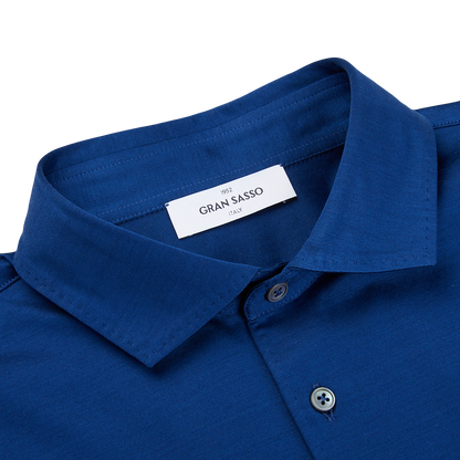 A navy blue short-sleeve Gran Sasso polo shirt made of cotton Filo Scozia.