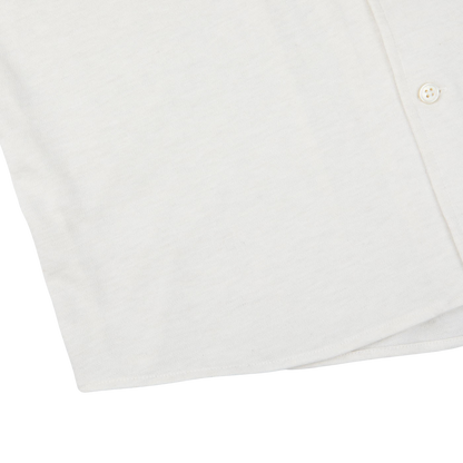 An Off-White Cotton Cashmere Knitted Shirt by Gran Sasso.