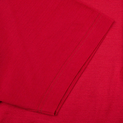 A close up of a Gran Sasso Raspberry Red Cotton Filo Scozia Polo Shirt.