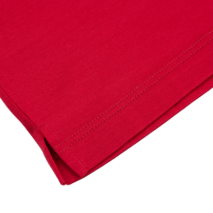 A close up of a Raspberry Red Cotton Filo Scozia Polo Shirt by Gran Sasso.