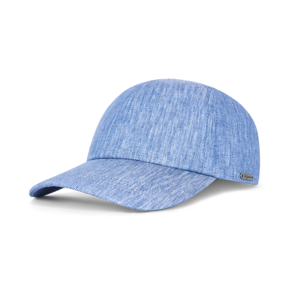 Blue Melange Linen Cotton Baseball Cap