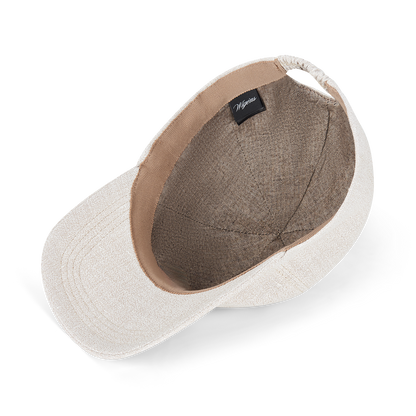 Sand Melange Linen Cotton Baseball Cap