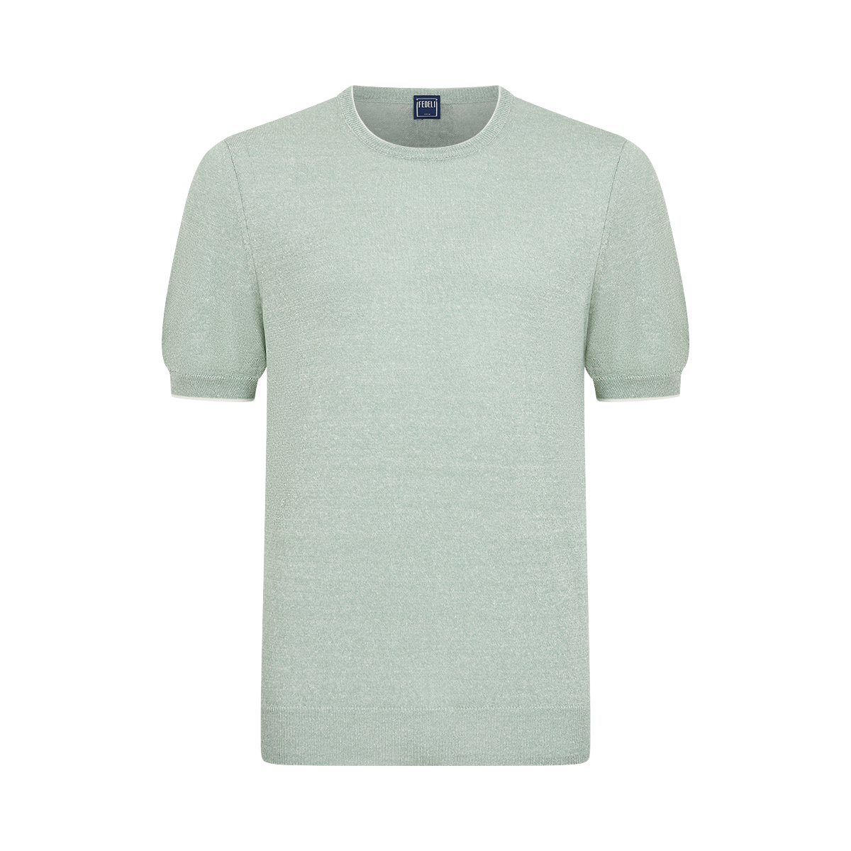 Green Melange Linen Cotton T-Shirt
