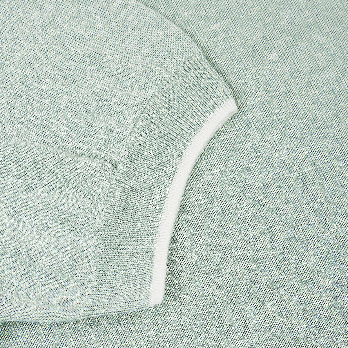 Green Melange Linen Cotton T-Shirt