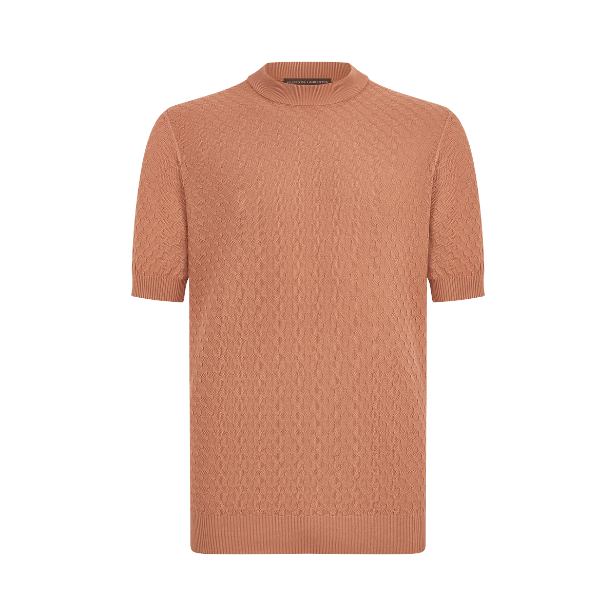 Peach 3D Weave Crepe Cotton T-Shirt