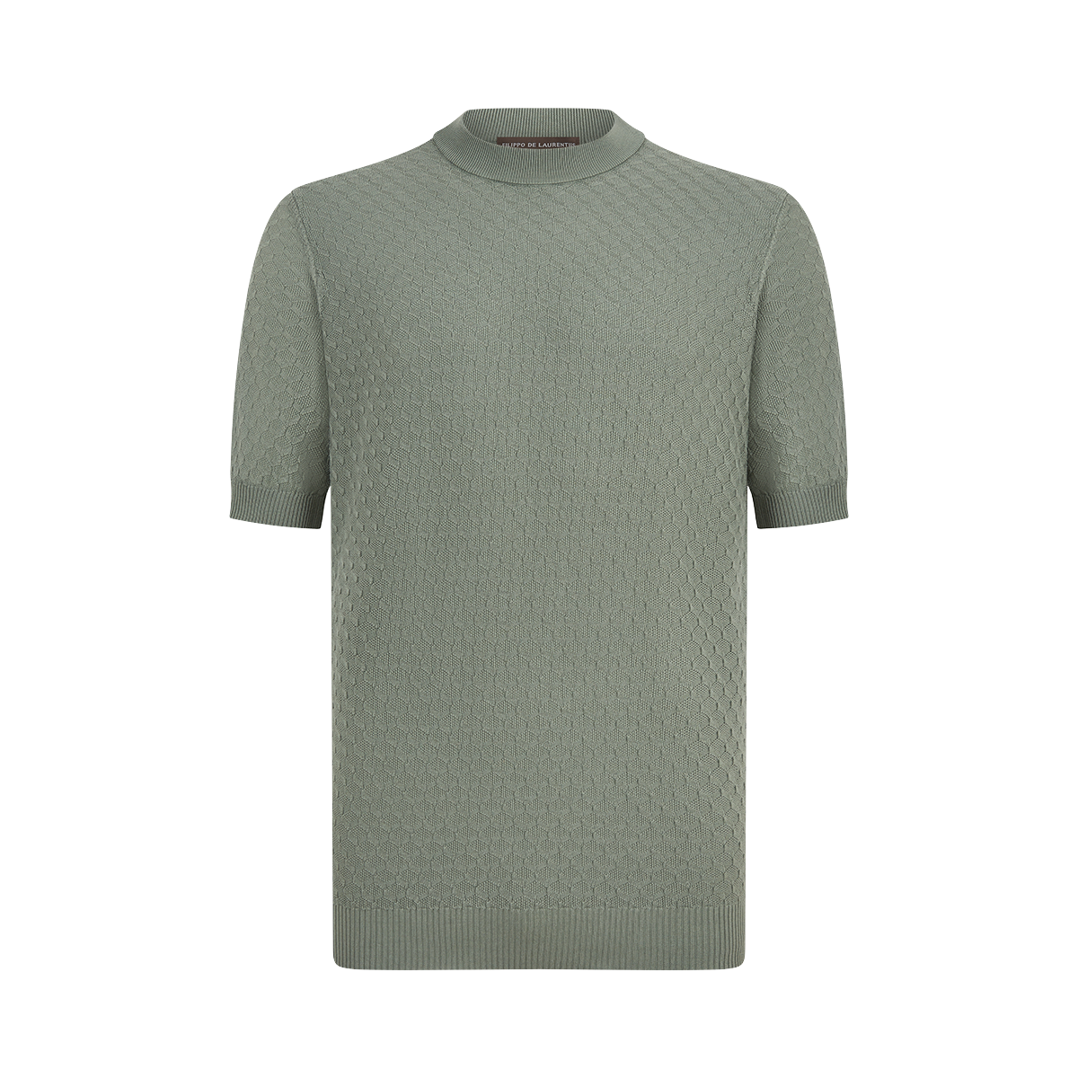 Sage 3D Weave Crepe Cotton T-Shirt