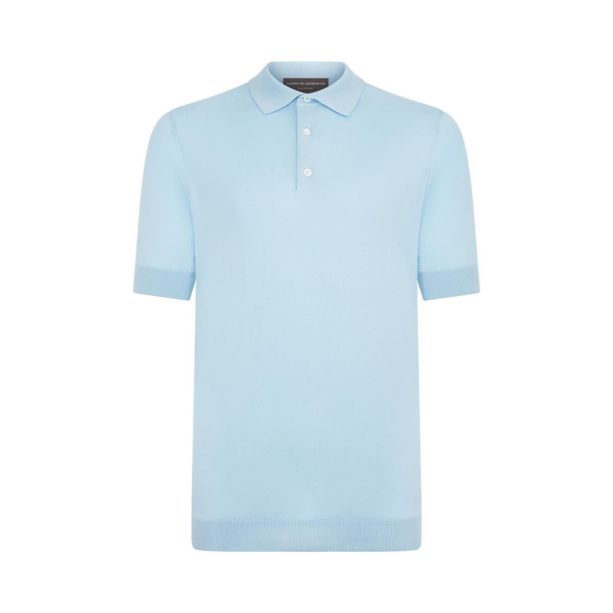 Sky Blue Sea Island Cotton Polo Shirt