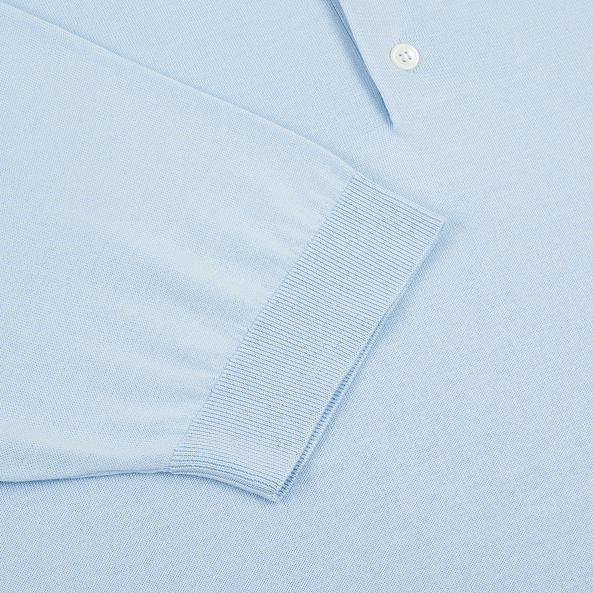 Sky Blue Sea Island Cotton Polo Shirt