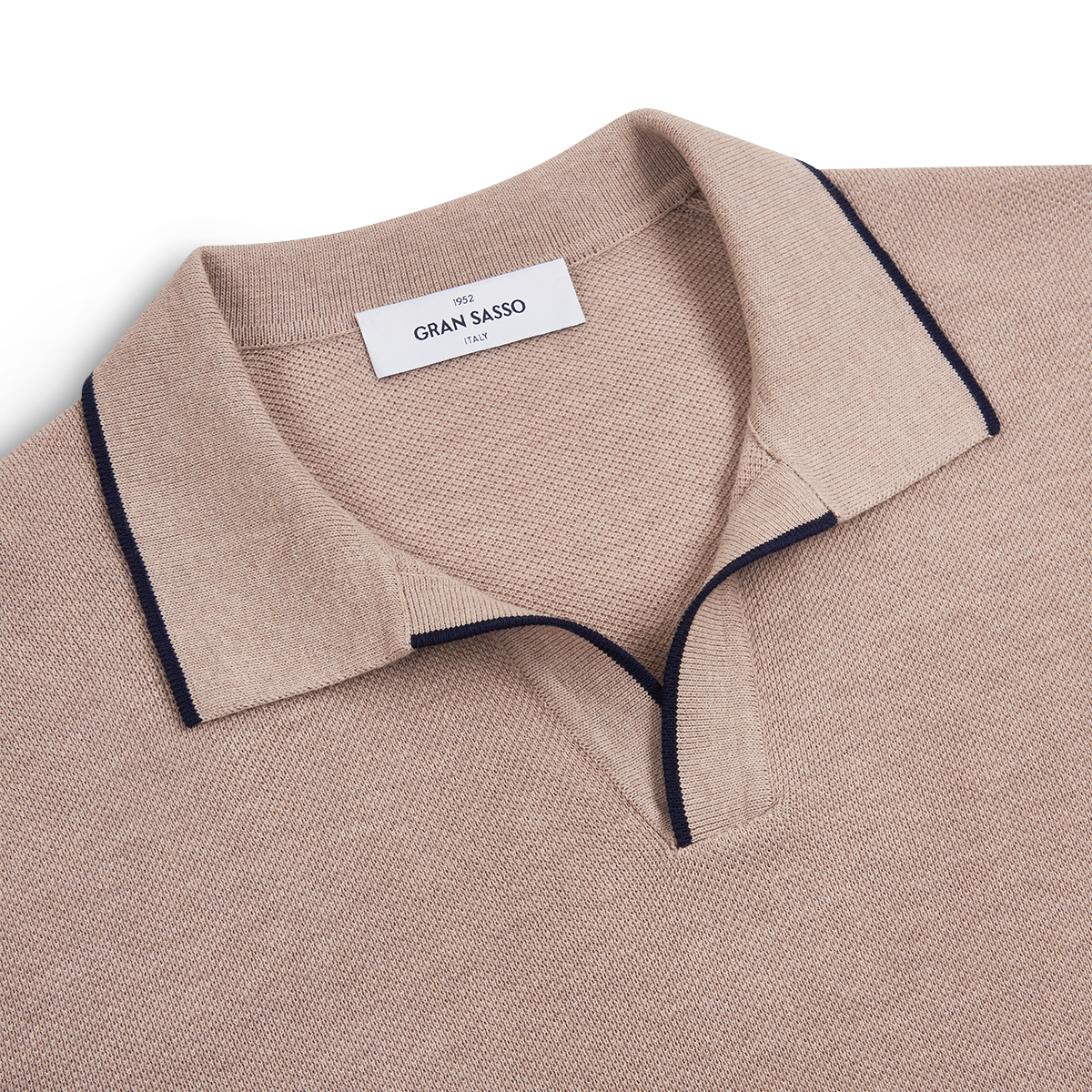 Light Brown Cotton Capri Collar Polo